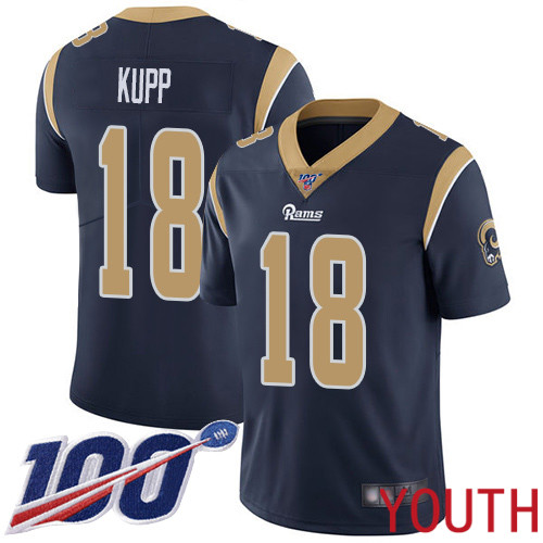 Los Angeles Rams Limited Navy Blue Youth Cooper Kupp Home Jersey NFL Football 18 100th Season Vapor Untouchable